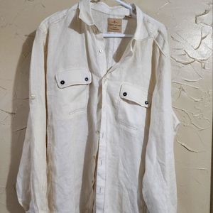 Tommy Bahama tan XL long-sleeved linen shirt XL
